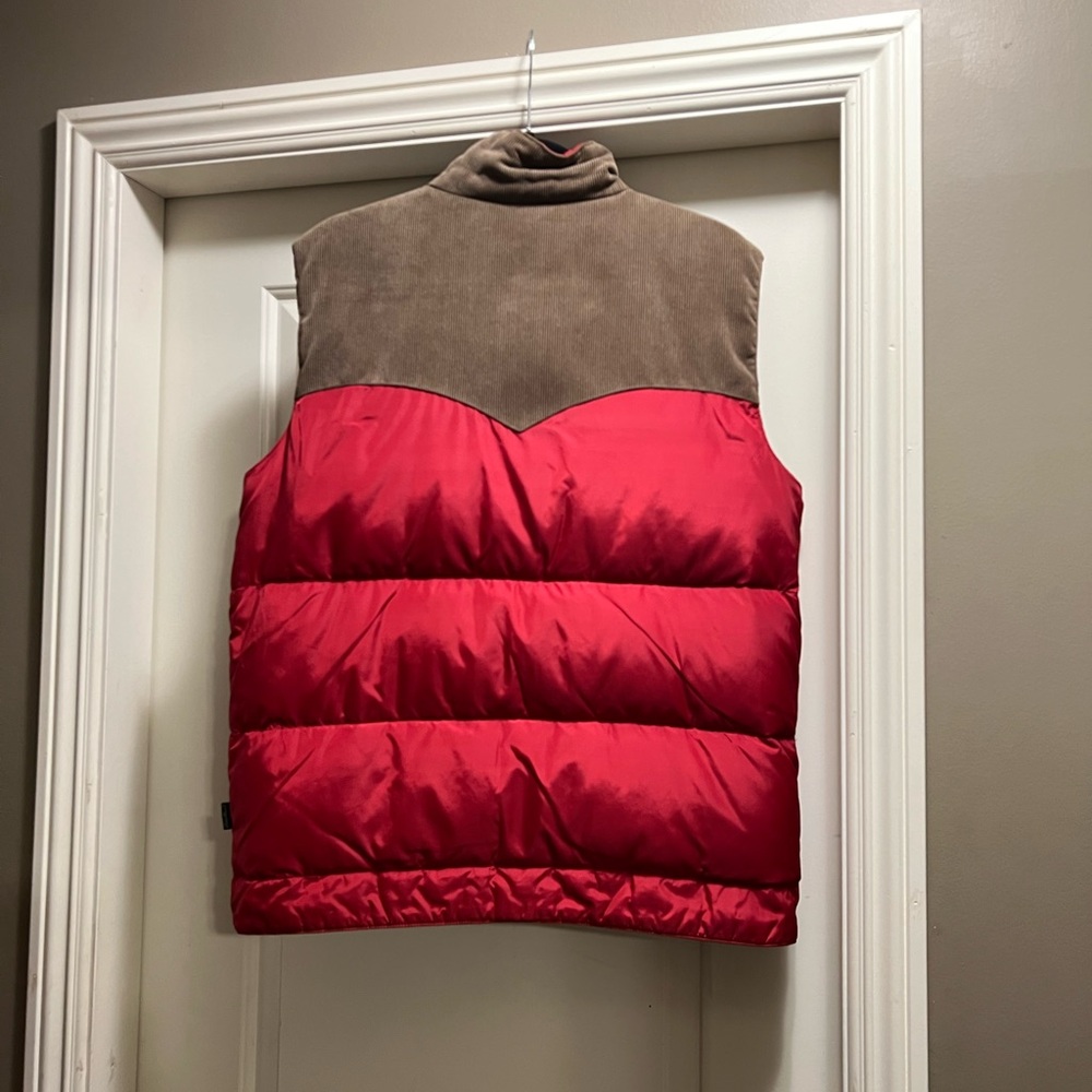 Reversible red and brown corduroy vest